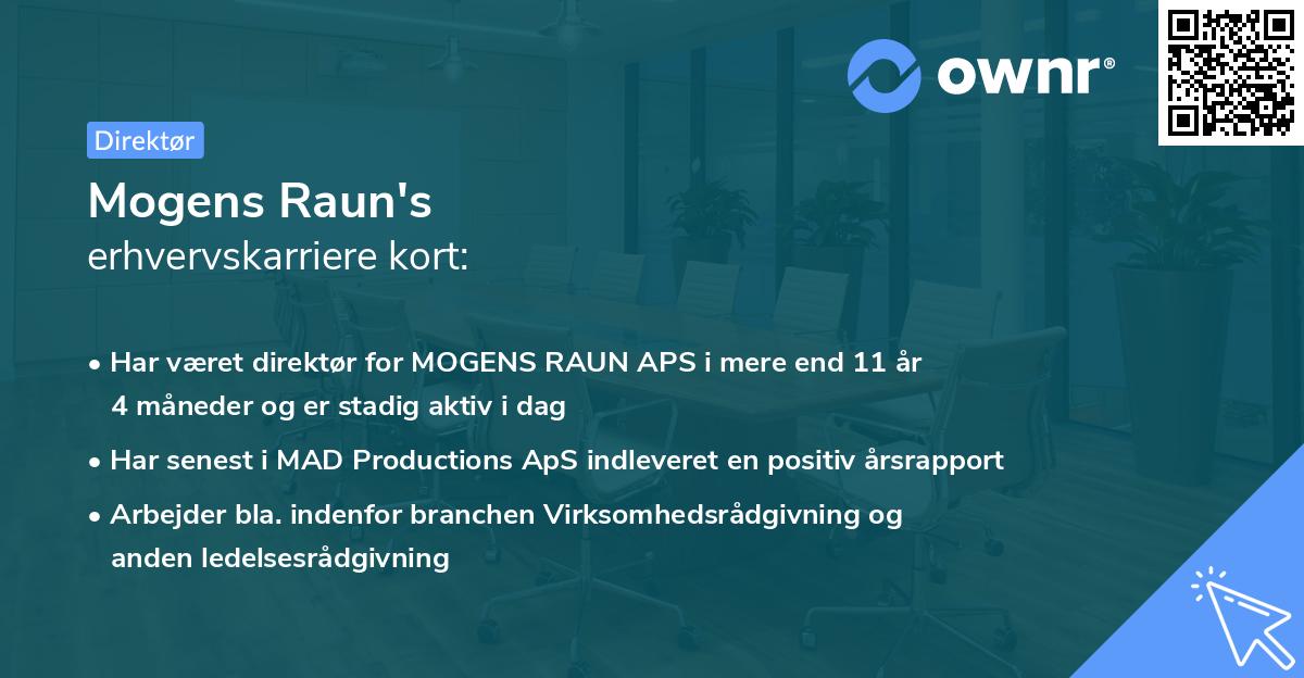 Mogens Raun's erhvervskarriere kort