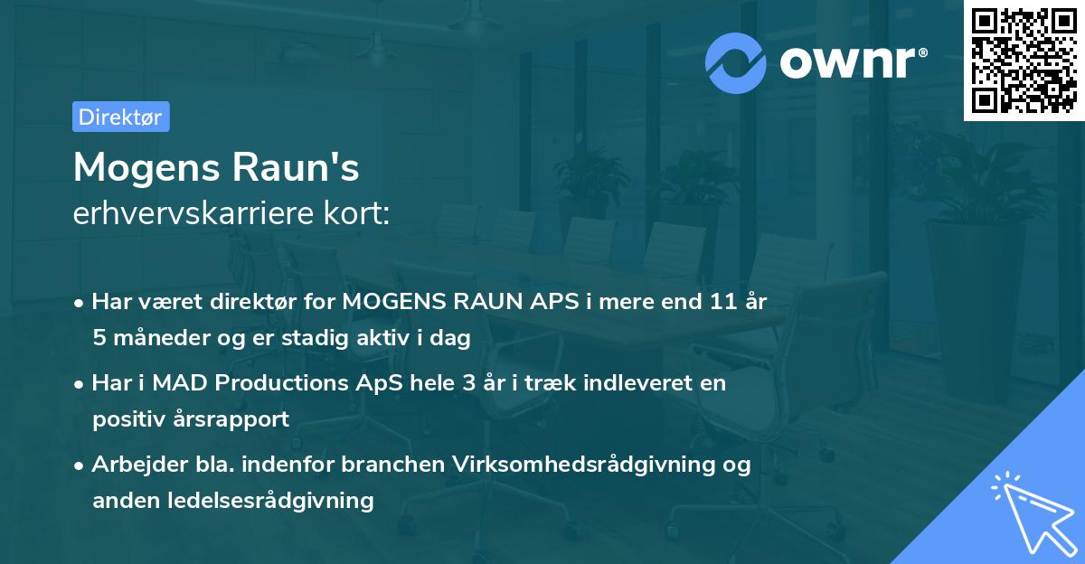 Mogens Raun's erhvervskarriere kort