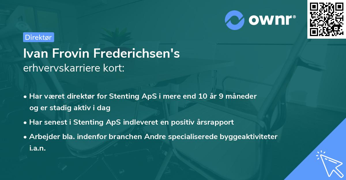 Ivan Frovin Frederichsen's erhvervskarriere kort