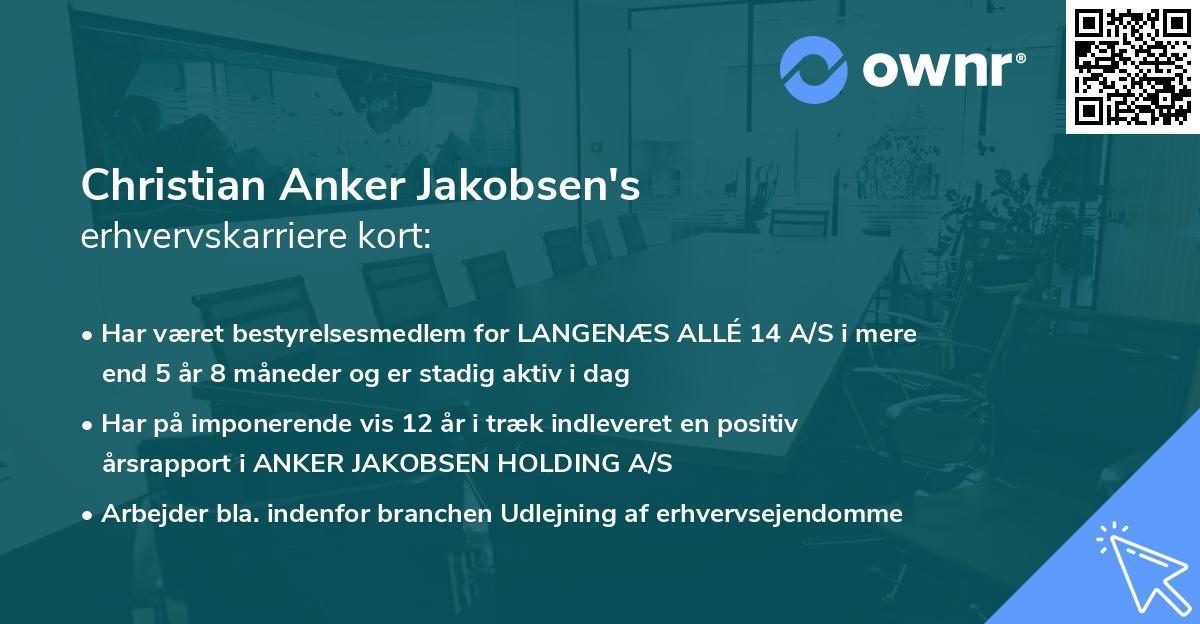 Christian Anker Jakobsen's erhvervskarriere kort
