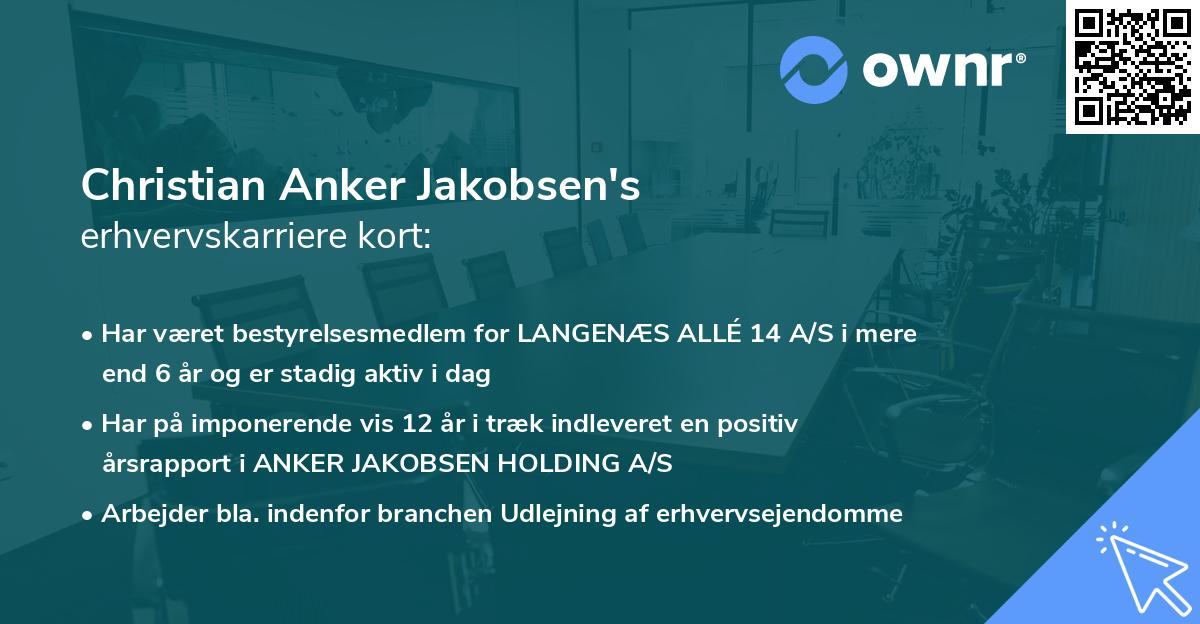 Christian Anker Jakobsen's erhvervskarriere kort