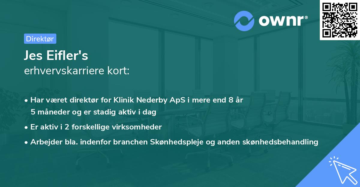 Jes Eifler's erhvervskarriere kort