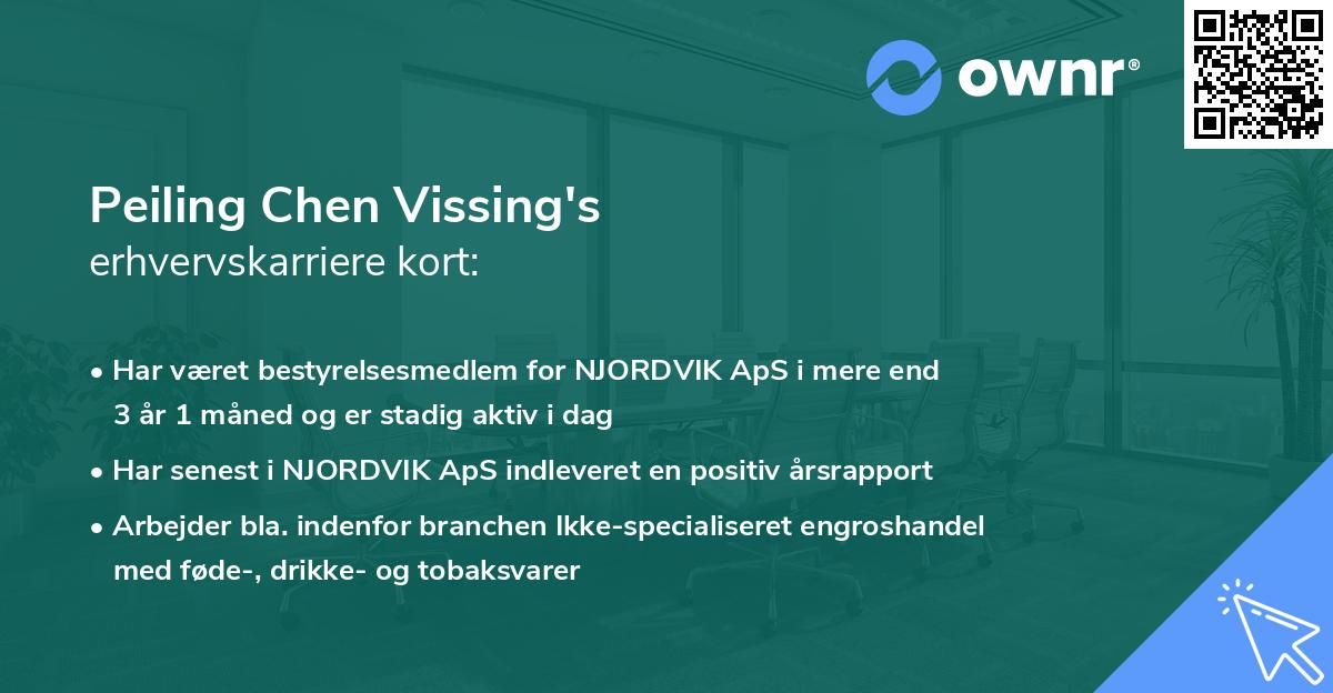 Peiling Chen Vissing's erhvervskarriere kort