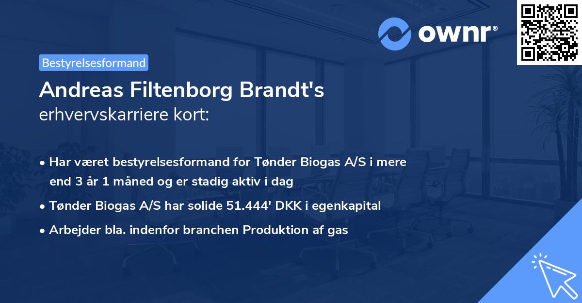 Andreas Filtenborg Brandt's erhvervskarriere kort