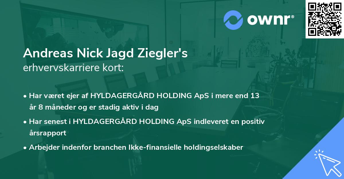 Andreas Nick Jagd Ziegler's erhvervskarriere kort