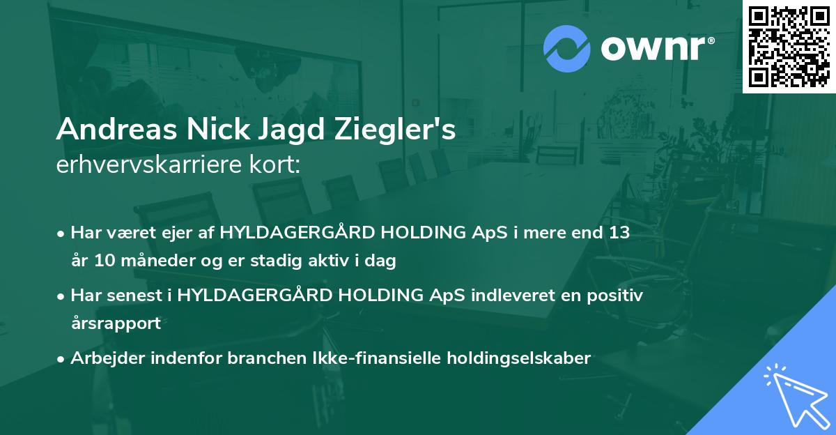 Andreas Nick Jagd Ziegler's erhvervskarriere kort