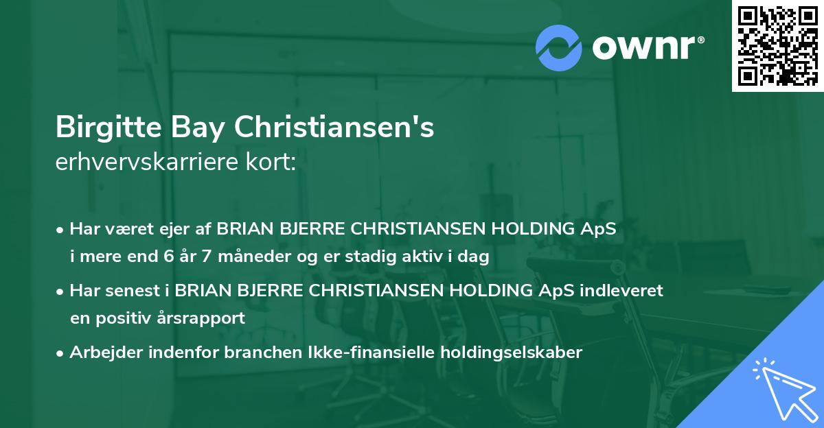 Birgitte Bay Christiansen's erhvervskarriere kort
