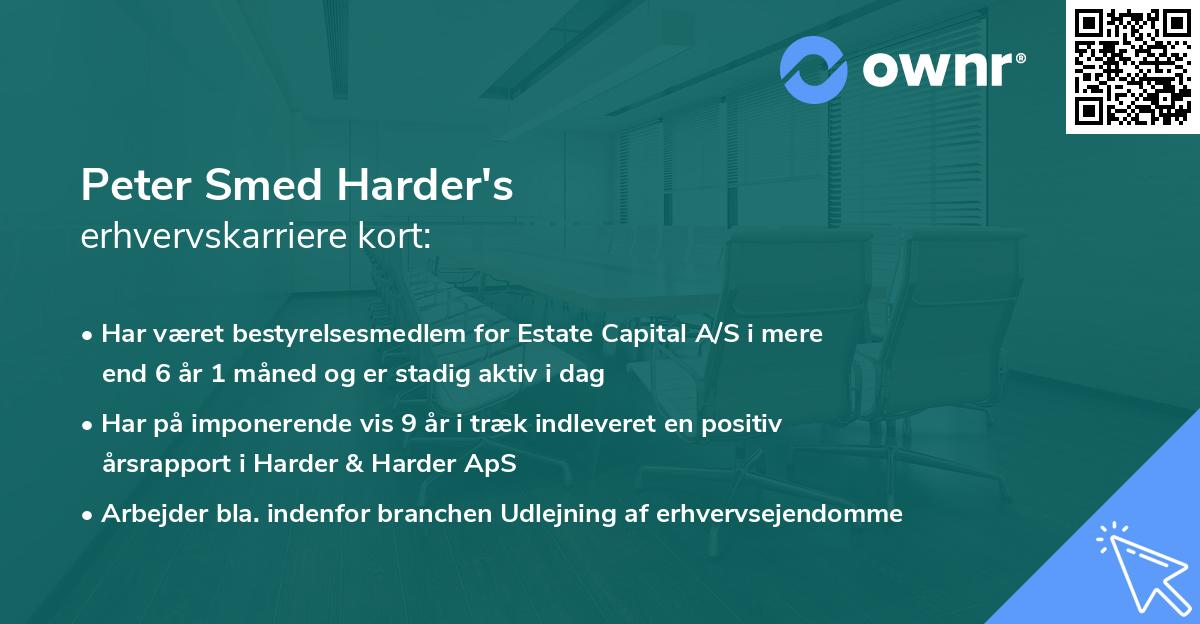 Peter Smed Harder's erhvervskarriere kort