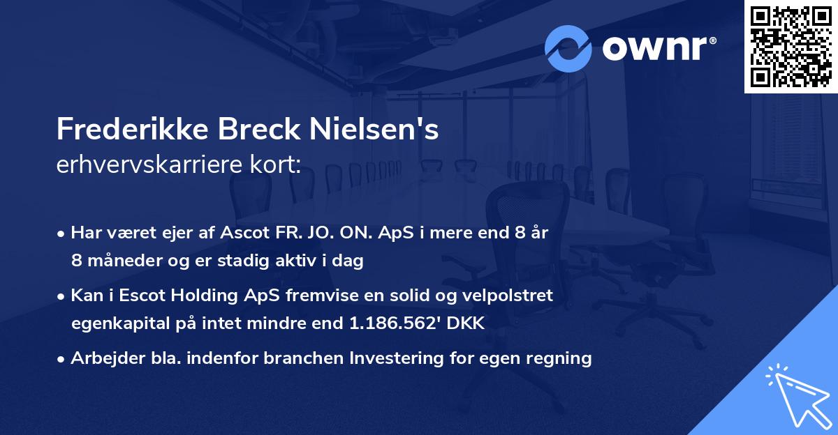Frederikke Breck Nielsen's erhvervskarriere kort