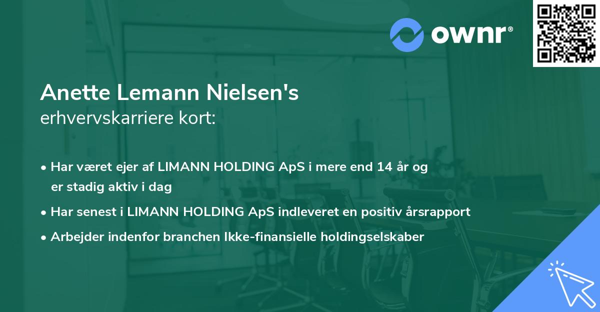 Anette Lemann Nielsen's erhvervskarriere kort