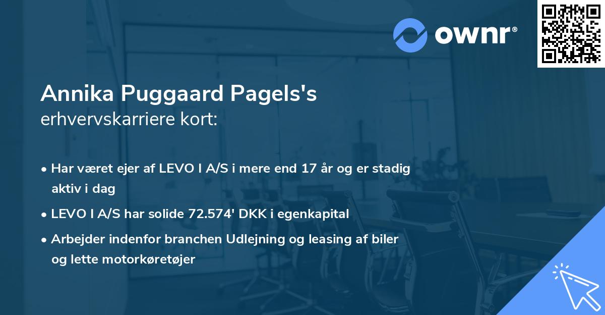 Annika Puggaard Pagels's erhvervskarriere kort