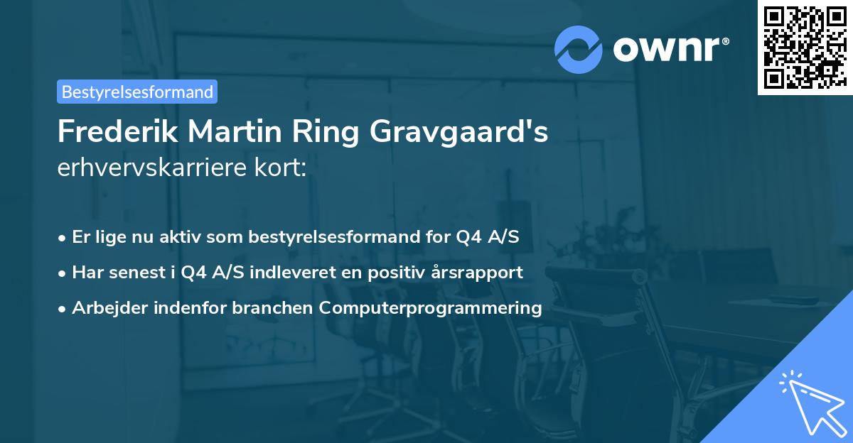 Frederik Martin Ring Gravgaard's erhvervskarriere kort
