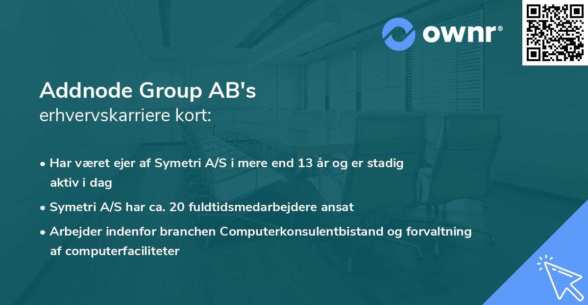 Addnode Group AB's erhvervskarriere kort