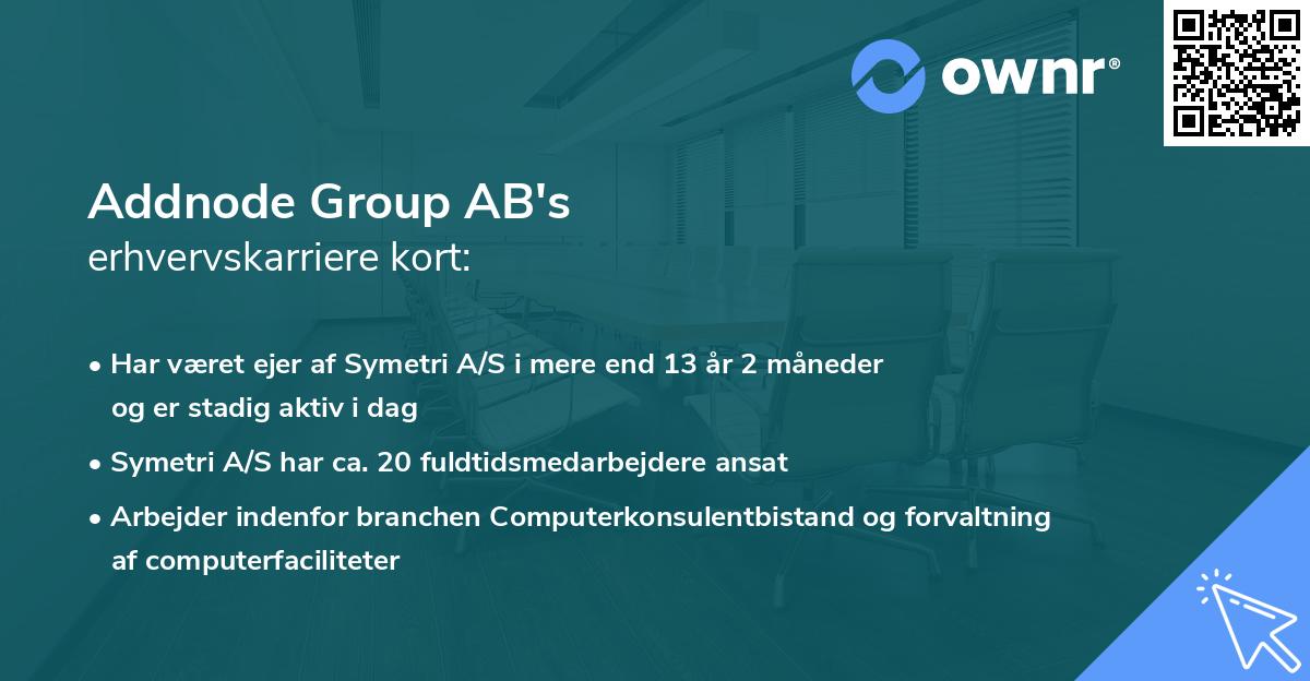 Addnode Group AB's erhvervskarriere kort