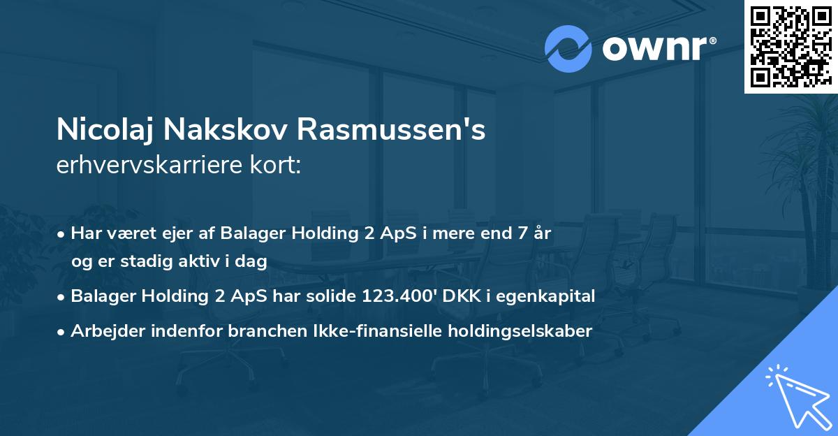 Nicolaj Nakskov Rasmussen's erhvervskarriere kort