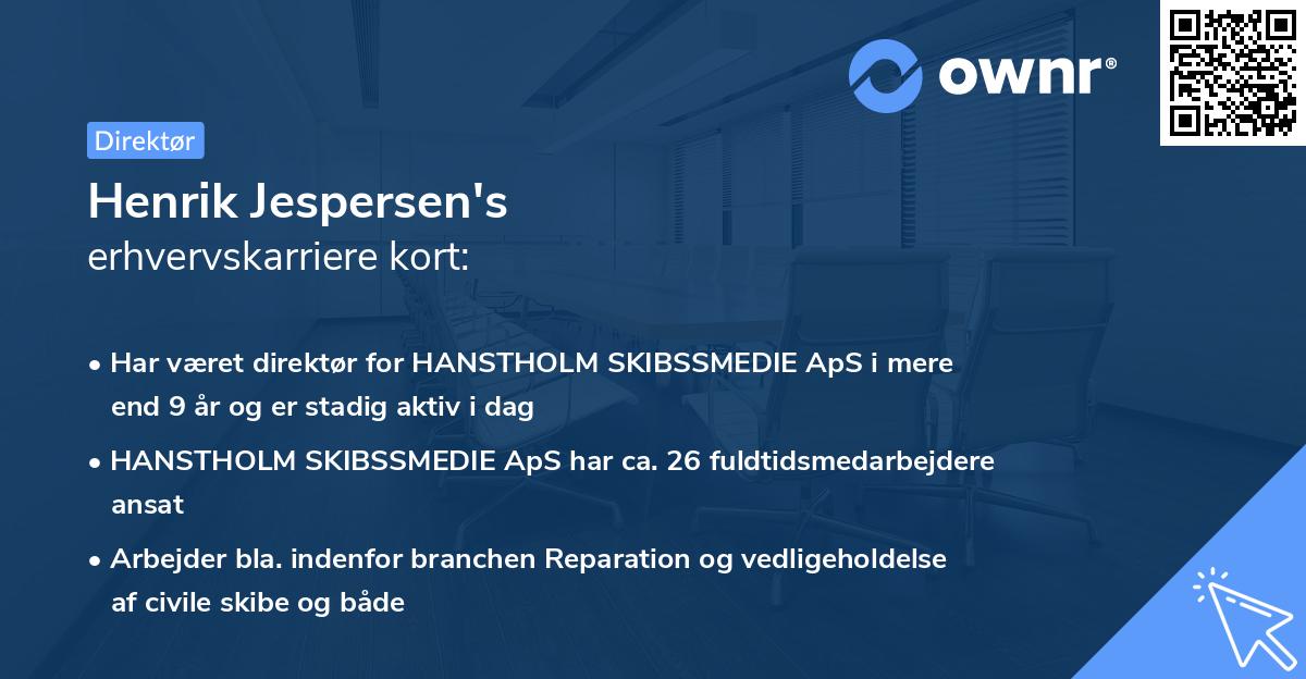 Henrik Jespersen's erhvervskarriere kort