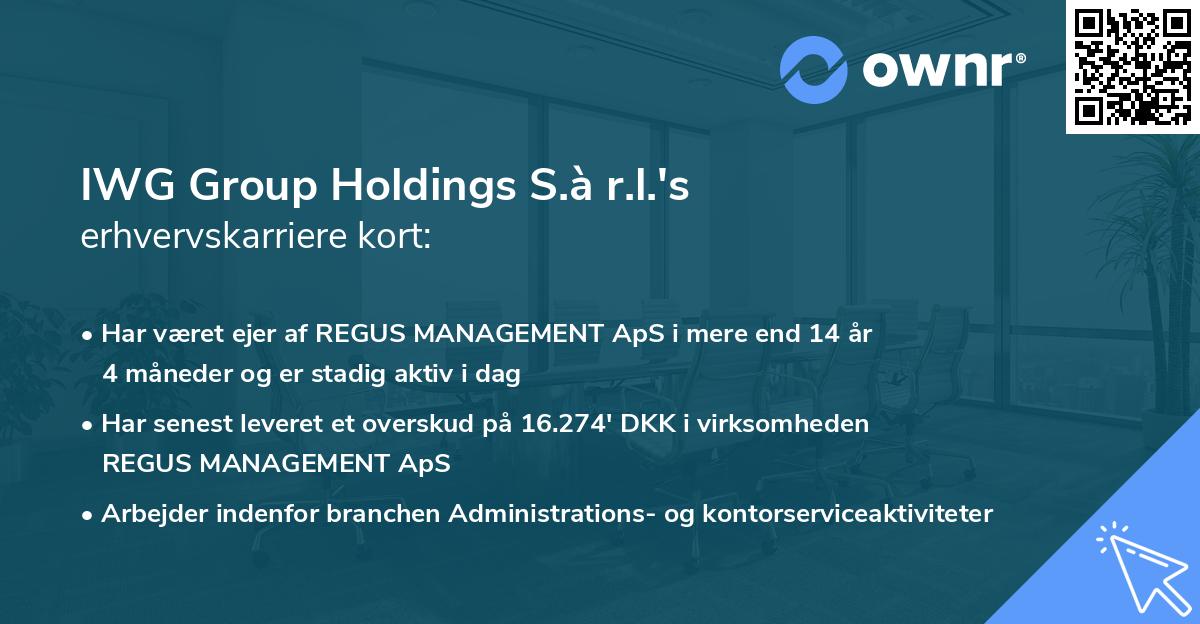 IWG Group Holdings S.à r.l.'s erhvervskarriere kort