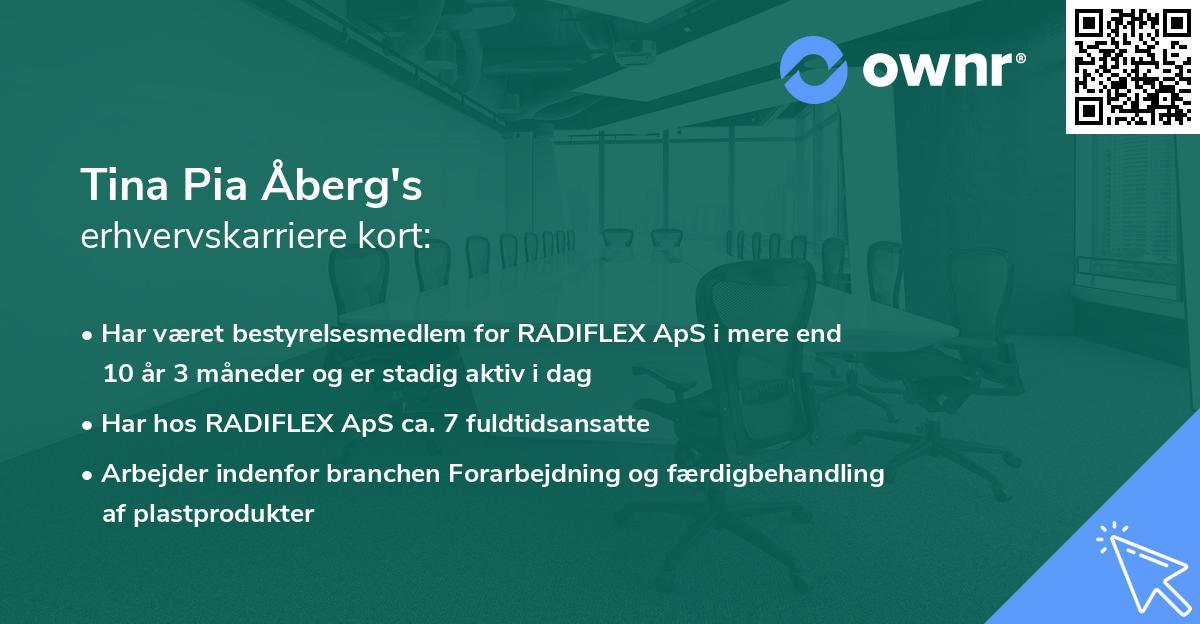 Tina Pia Åberg's erhvervskarriere kort