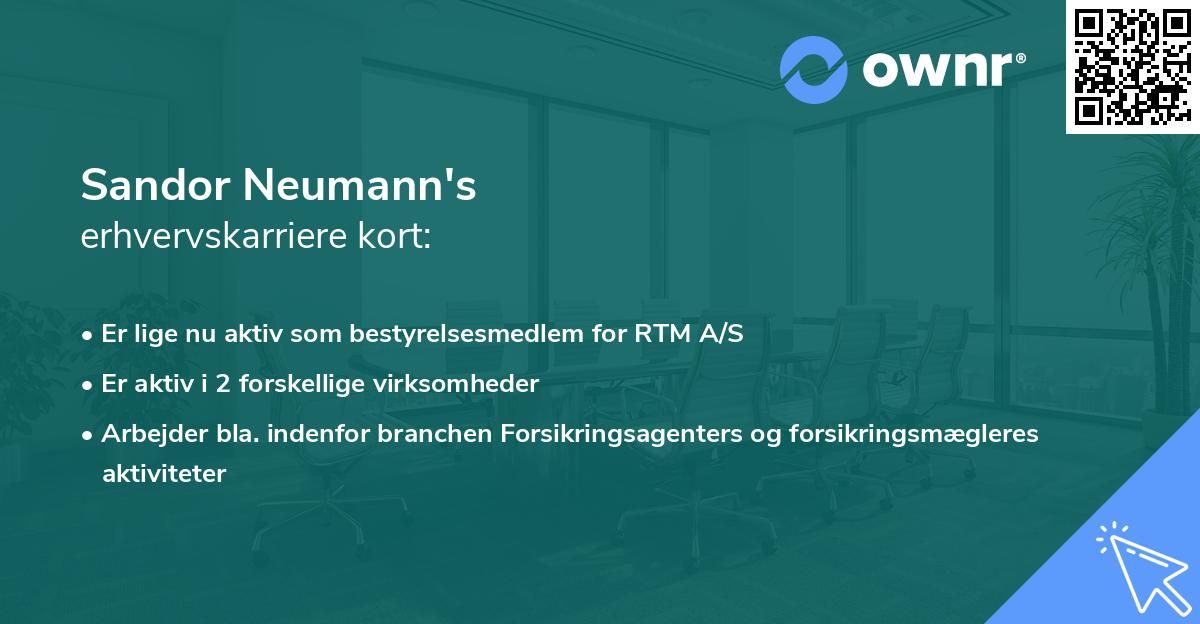 Sandor Neumann's erhvervskarriere kort