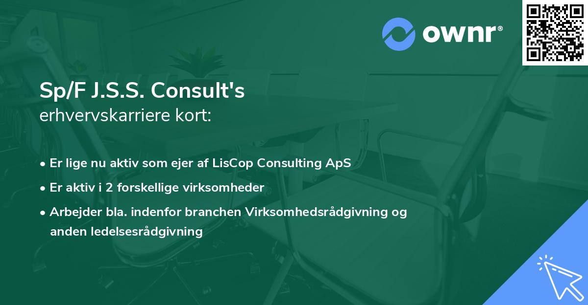 Sp/F J.S.S. Consult's erhvervskarriere kort