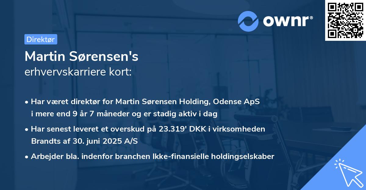 Martin Sørensen's erhvervskarriere kort