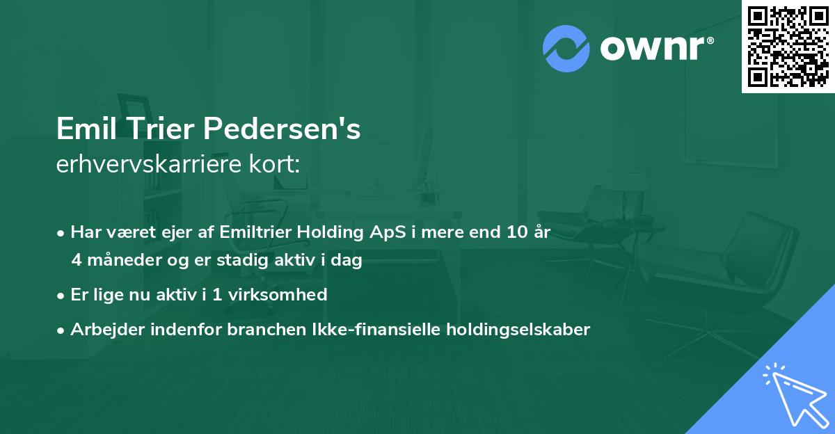 Emil Trier Pedersen's erhvervskarriere kort