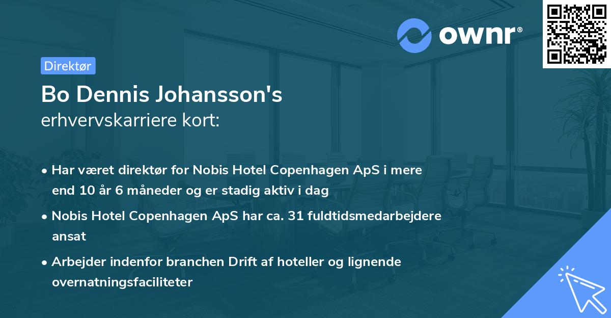 Bo Dennis Johansson's erhvervskarriere kort