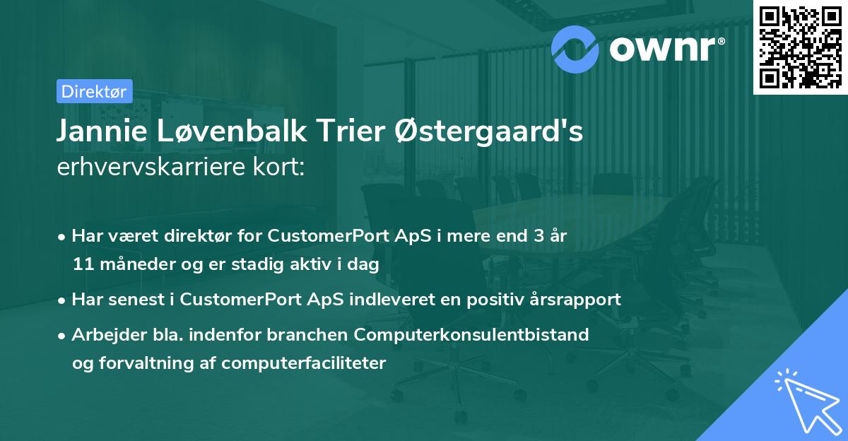 Jannie Løvenbalk Trier Østergaard's erhvervskarriere kort