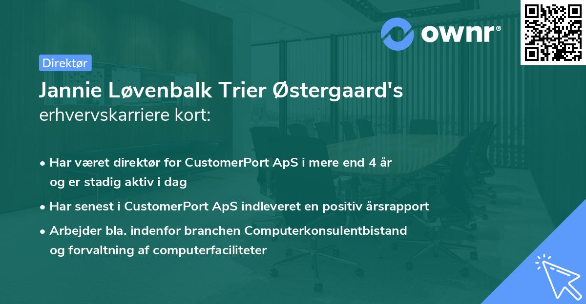 Jannie Løvenbalk Trier Østergaard's erhvervskarriere kort