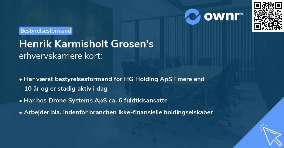Henrik Karmisholt Grosen's erhvervskarriere kort