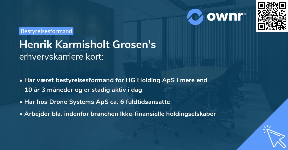 Henrik Karmisholt Grosen's erhvervskarriere kort