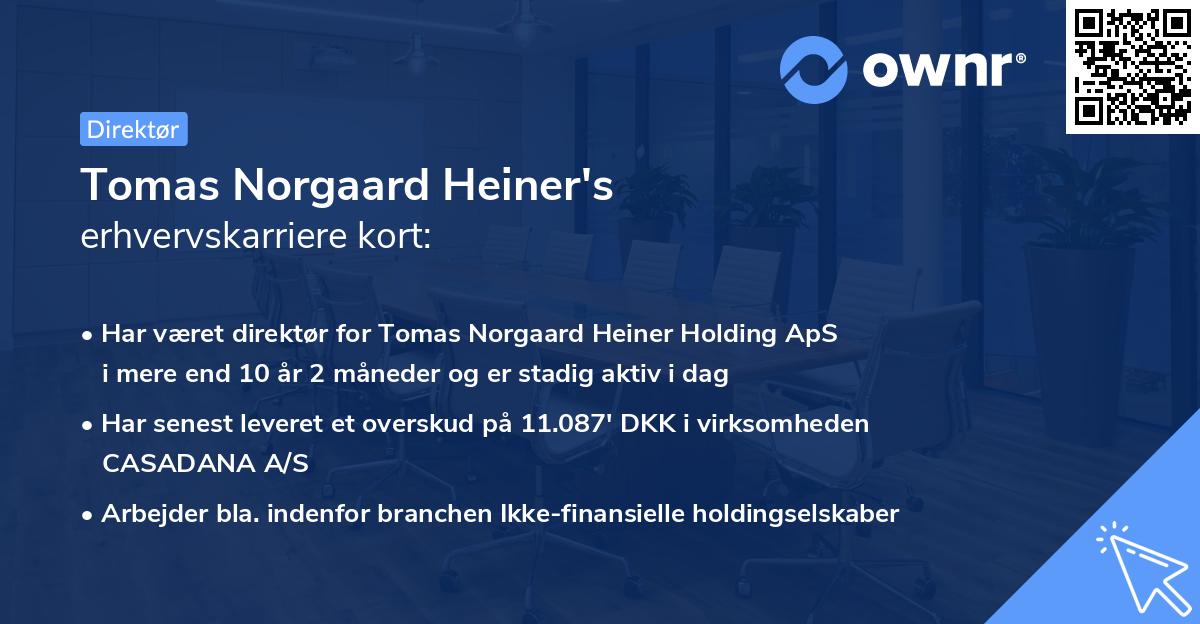 Tomas Norgaard Heiner's erhvervskarriere kort