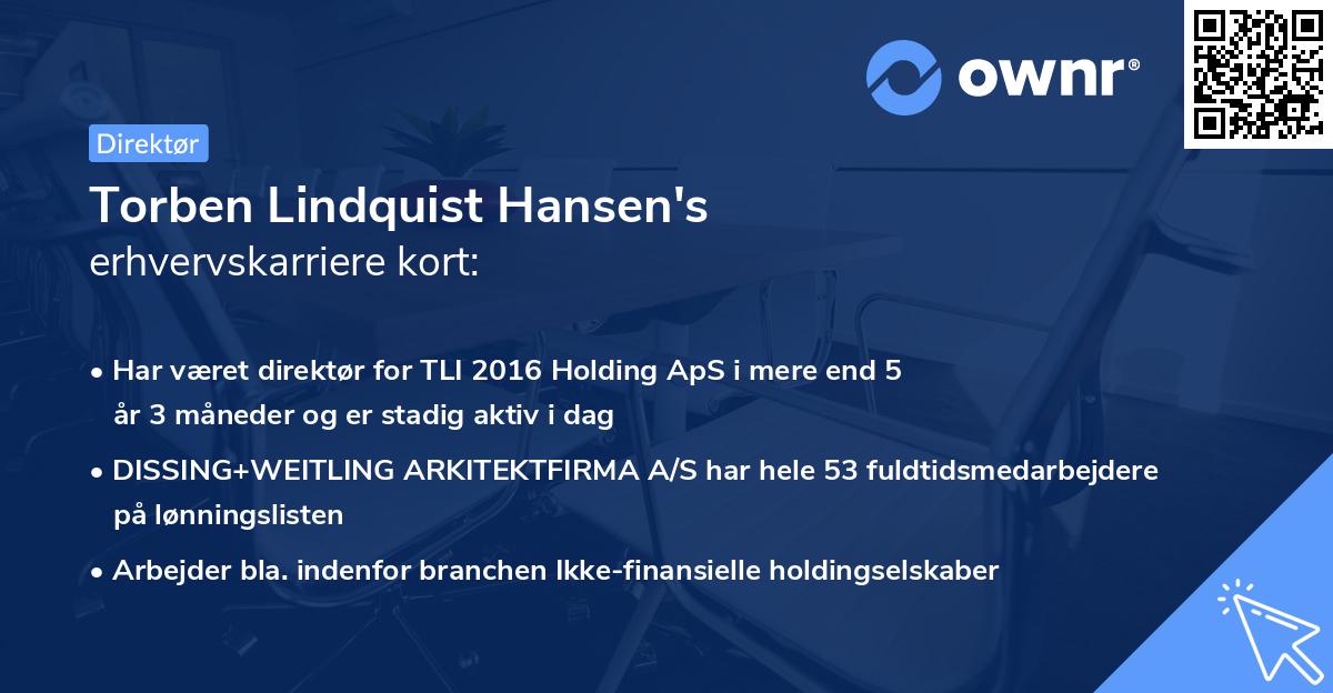 Torben Lindquist Hansen's erhvervskarriere kort