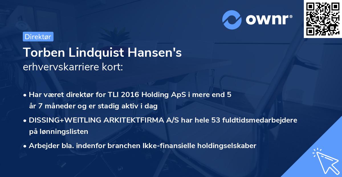Torben Lindquist Hansen's erhvervskarriere kort
