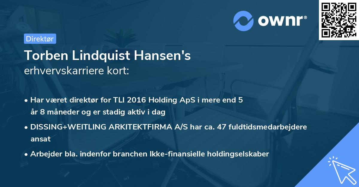 Torben Lindquist Hansen's erhvervskarriere kort