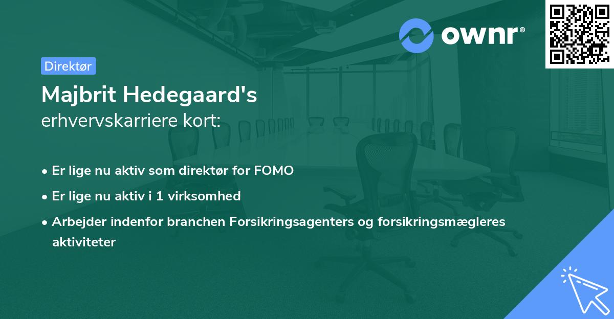 Majbrit Hedegaard's erhvervskarriere kort