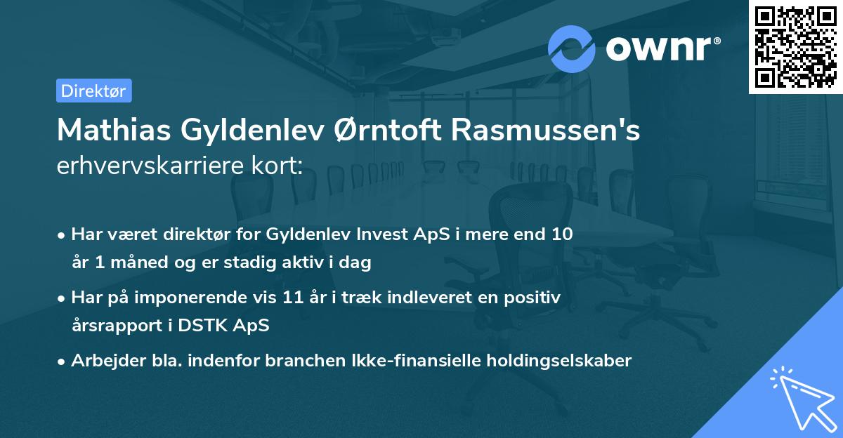 Mathias Gyldenlev Ørntoft Rasmussen's erhvervskarriere kort