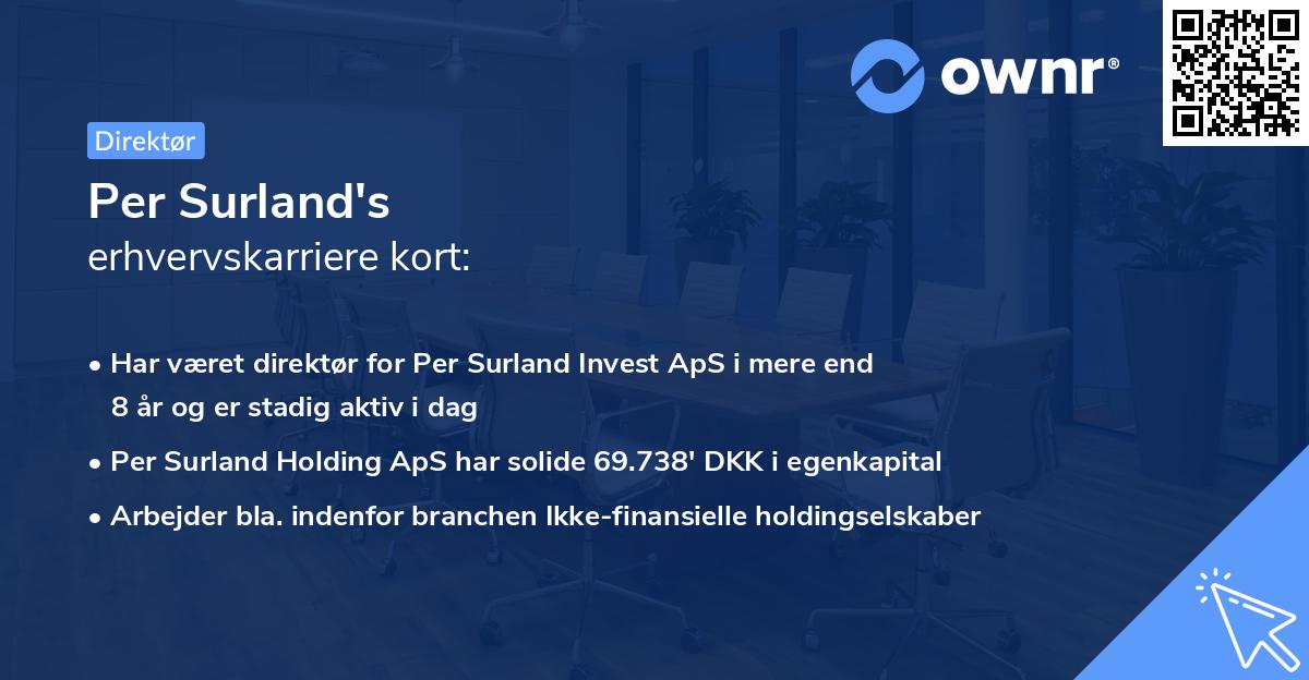 Per Surland's erhvervskarriere kort