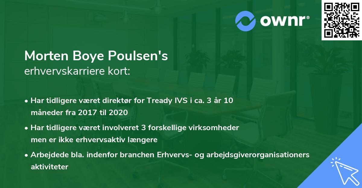 Morten Boye Poulsen's erhvervskarriere kort