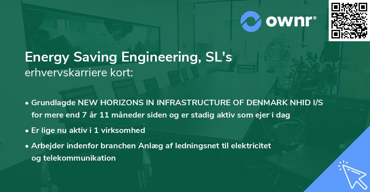 Energy Saving Engineering, SL's erhvervskarriere kort