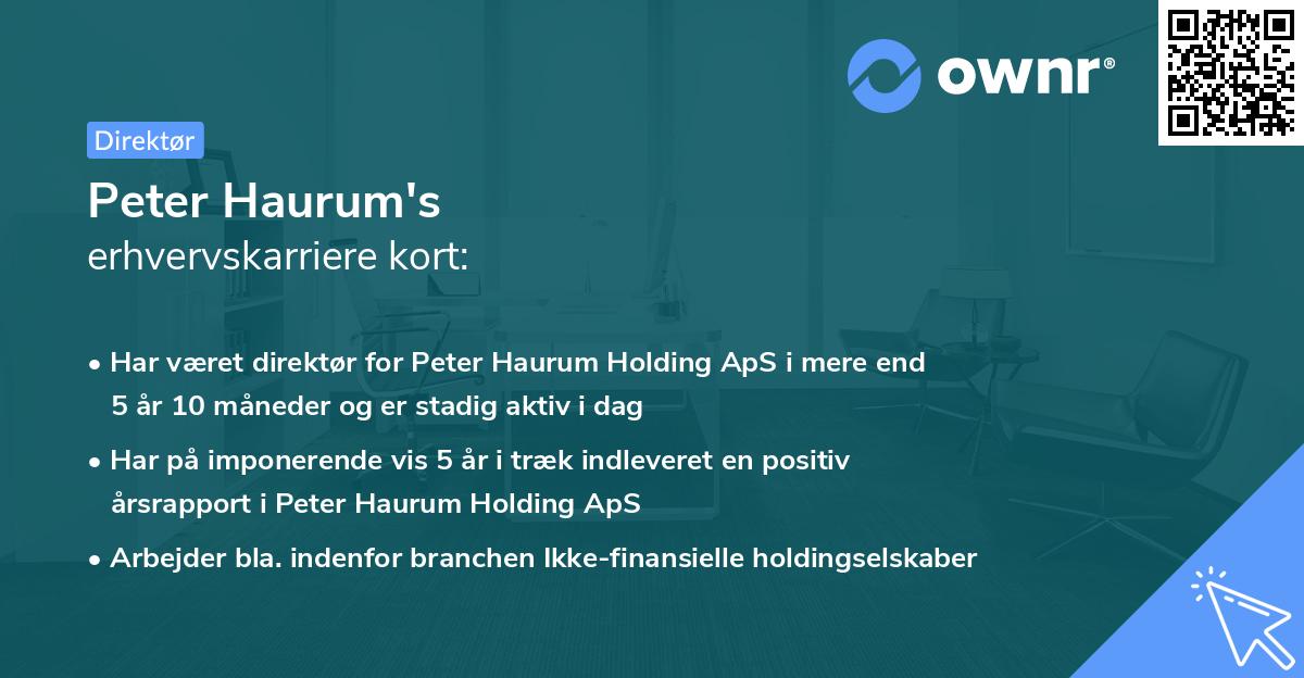 Peter Haurum's erhvervskarriere kort