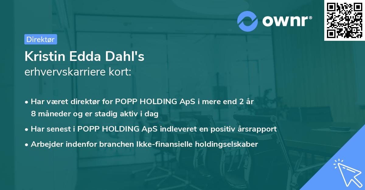 Kristin Edda Dahl's erhvervskarriere kort