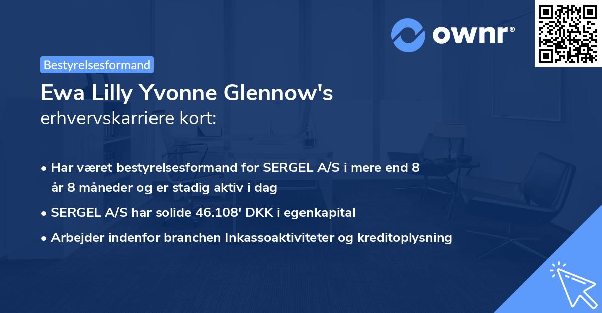 Ewa Lilly Yvonne Glennow's erhvervskarriere kort