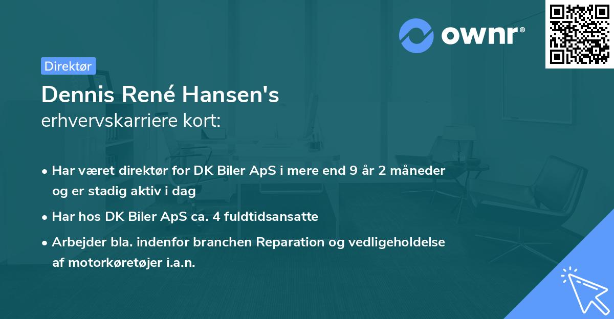 Dennis René Hansen's erhvervskarriere kort