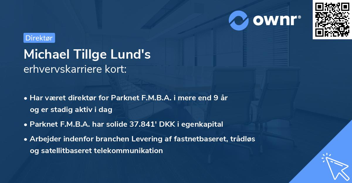 Michael Tillge Lund's erhvervskarriere kort