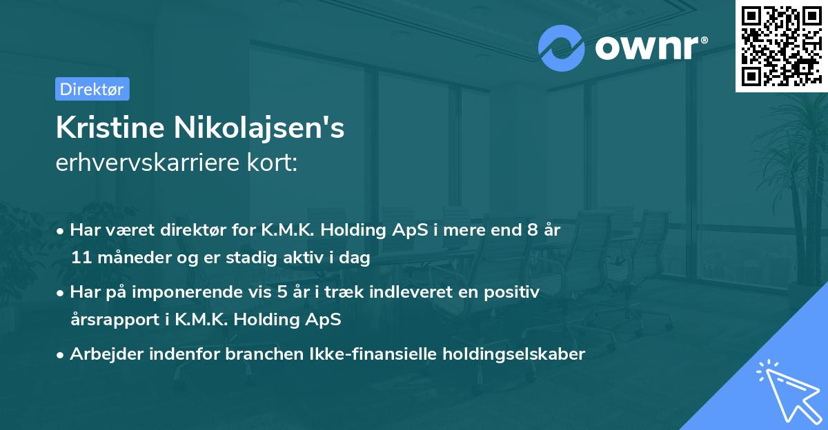 Kristine Nikolajsen's erhvervskarriere kort