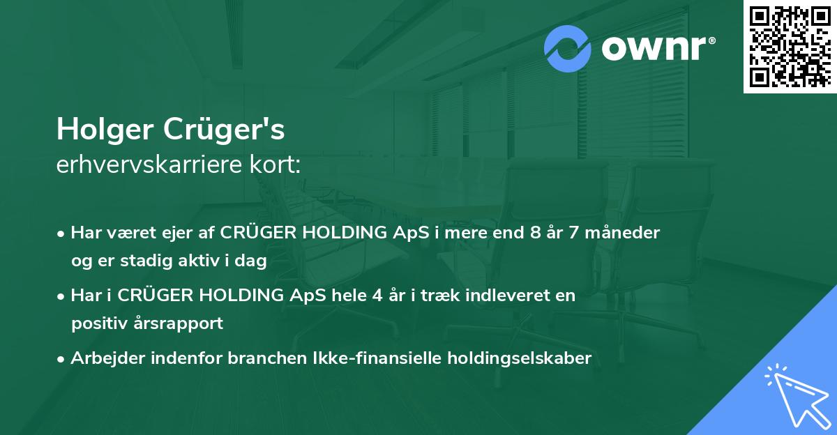Holger Crüger's erhvervskarriere kort