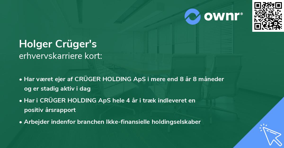 Holger Crüger's erhvervskarriere kort