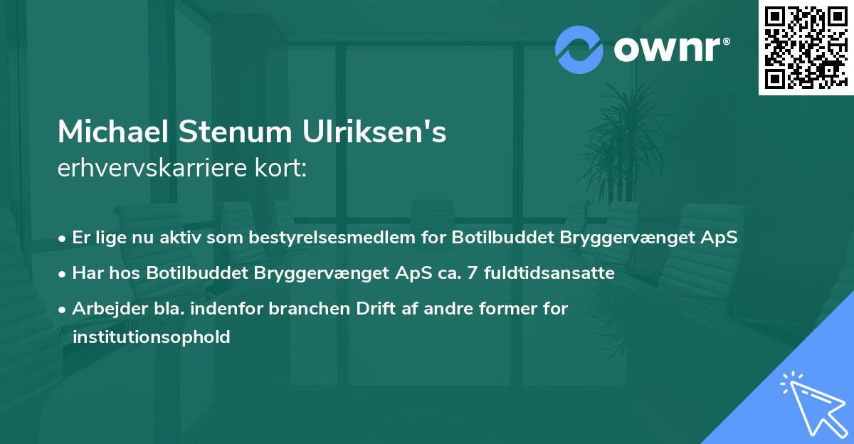 Michael Stenum Ulriksen's erhvervskarriere kort