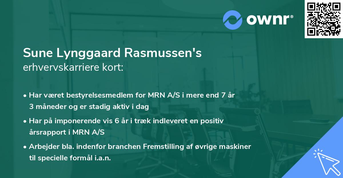 Sune Lynggaard Rasmussen's erhvervskarriere kort